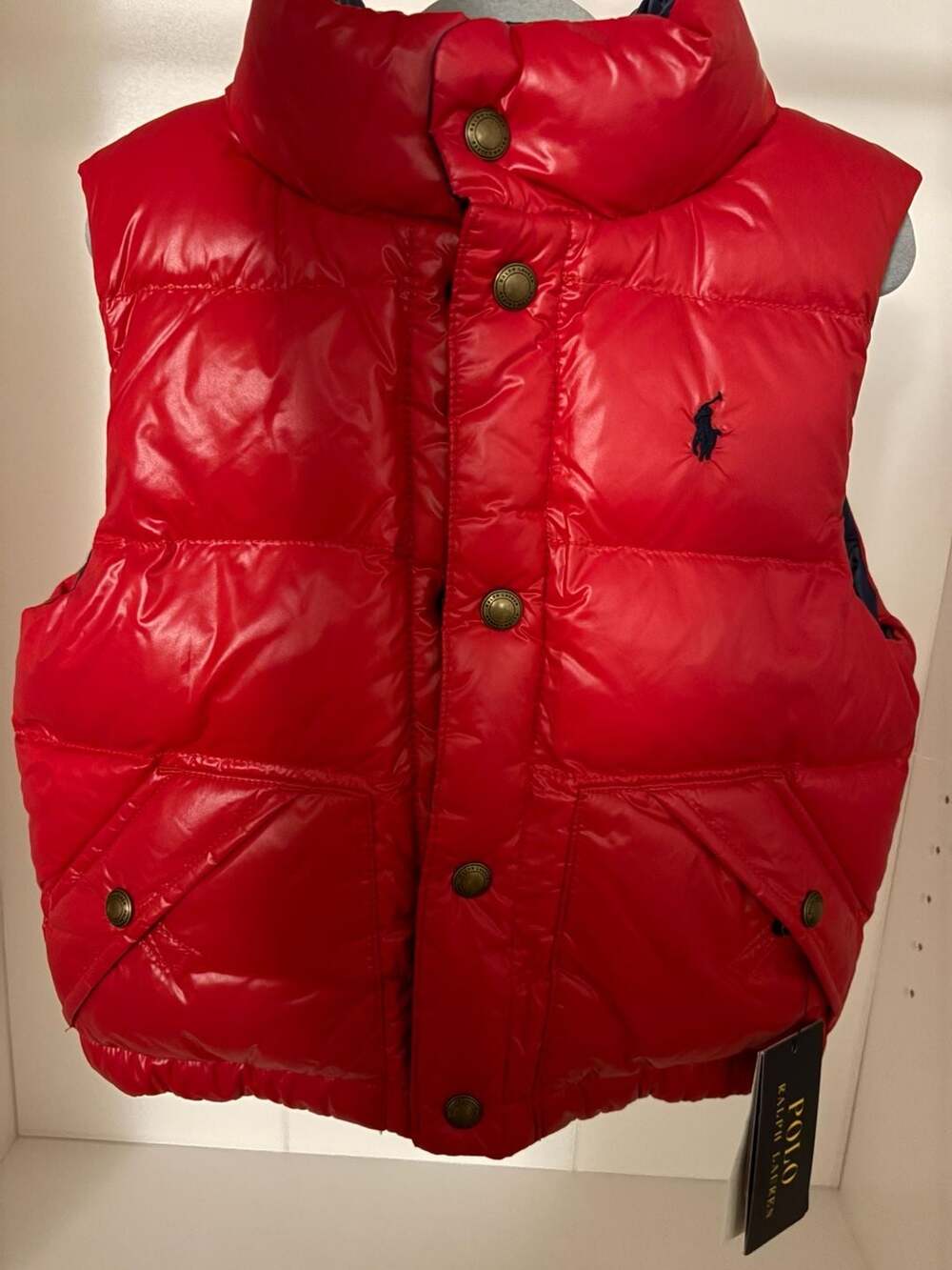 Polo Ralph Lauren Puffer Vest Size 2/2T Red Blue Reversible Down